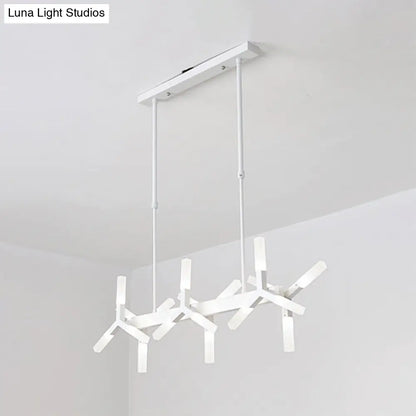 ديكوربايتس™ - مصباح سقف أكريليك خطي بإضاءة ١٨/٢٤ مصباح لغرفة الطعام - أسود/أبيض/ذهبي، مثالي للتركيب فوق الجزيرة