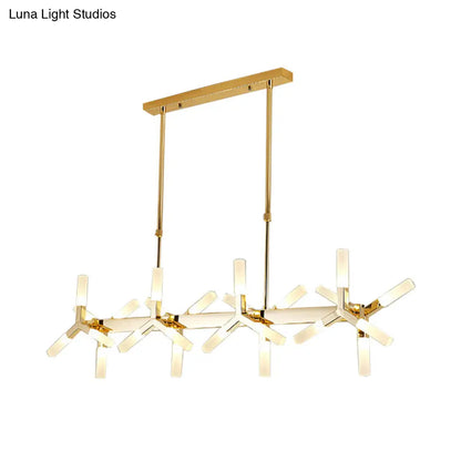 ديكوربايتس™ - مصباح سقف أكريليك خطي بإضاءة ١٨/٢٤ مصباح لغرفة الطعام - أسود/أبيض/ذهبي، مثالي للتركيب فوق الجزيرة