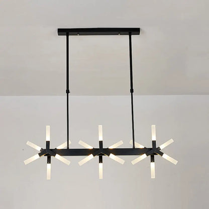 ديكوربايتس™ - مصباح سقف أكريليك خطي بإضاءة ١٨/٢٤ مصباح لغرفة الطعام - أسود/أبيض/ذهبي، مثالي للتركيب فوق الجزيرة