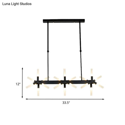 ديكوربايتس™ - مصباح سقف أكريليك خطي بإضاءة ١٨/٢٤ مصباح لغرفة الطعام - أسود/أبيض/ذهبي، مثالي للتركيب فوق الجزيرة