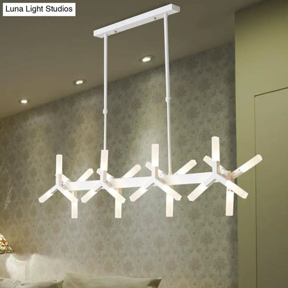 ديكوربايتس™ - مصباح سقف أكريليك خطي بإضاءة ١٨/٢٤ مصباح لغرفة الطعام - أسود/أبيض/ذهبي، مثالي للتركيب فوق الجزيرة