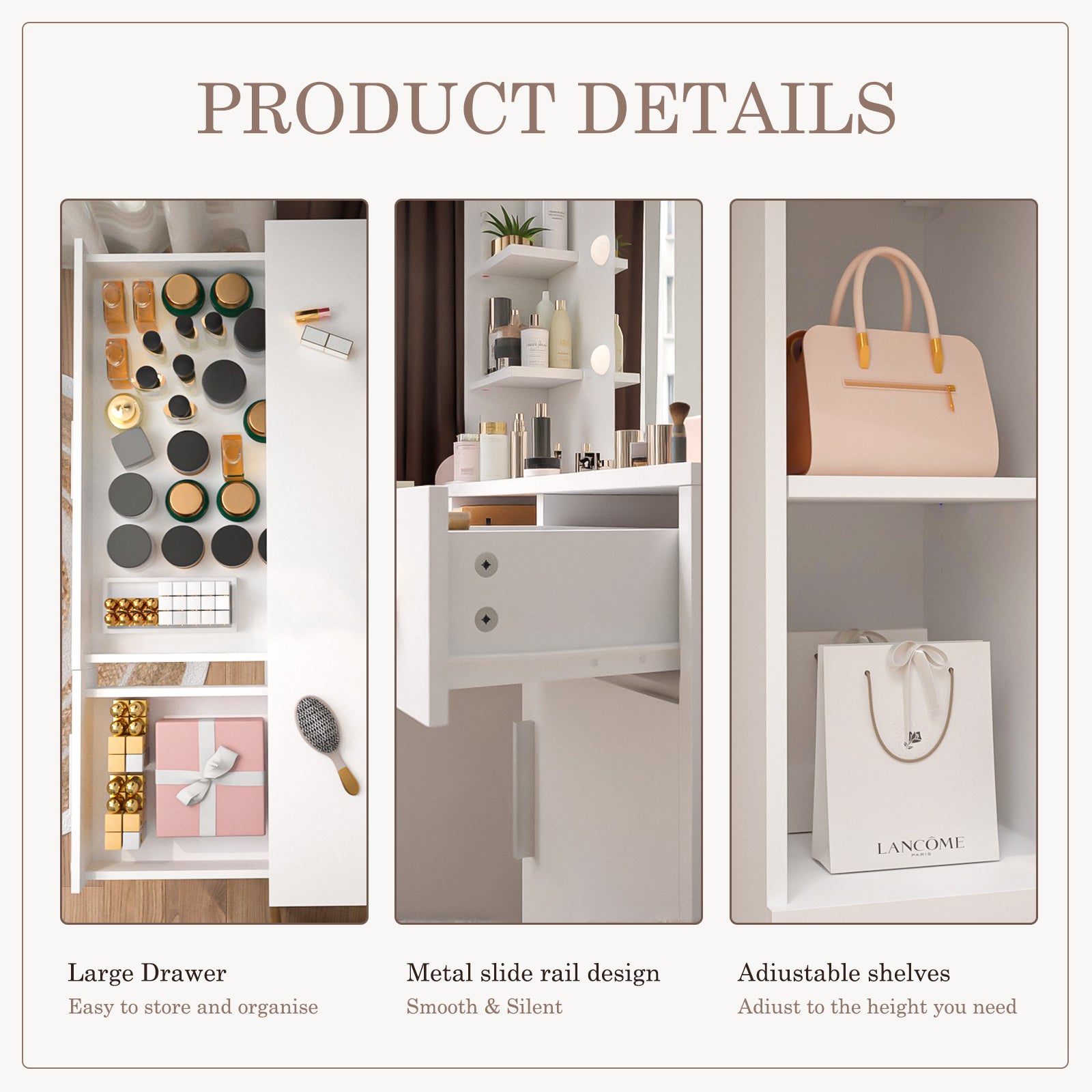 White Lighted Dressing Table