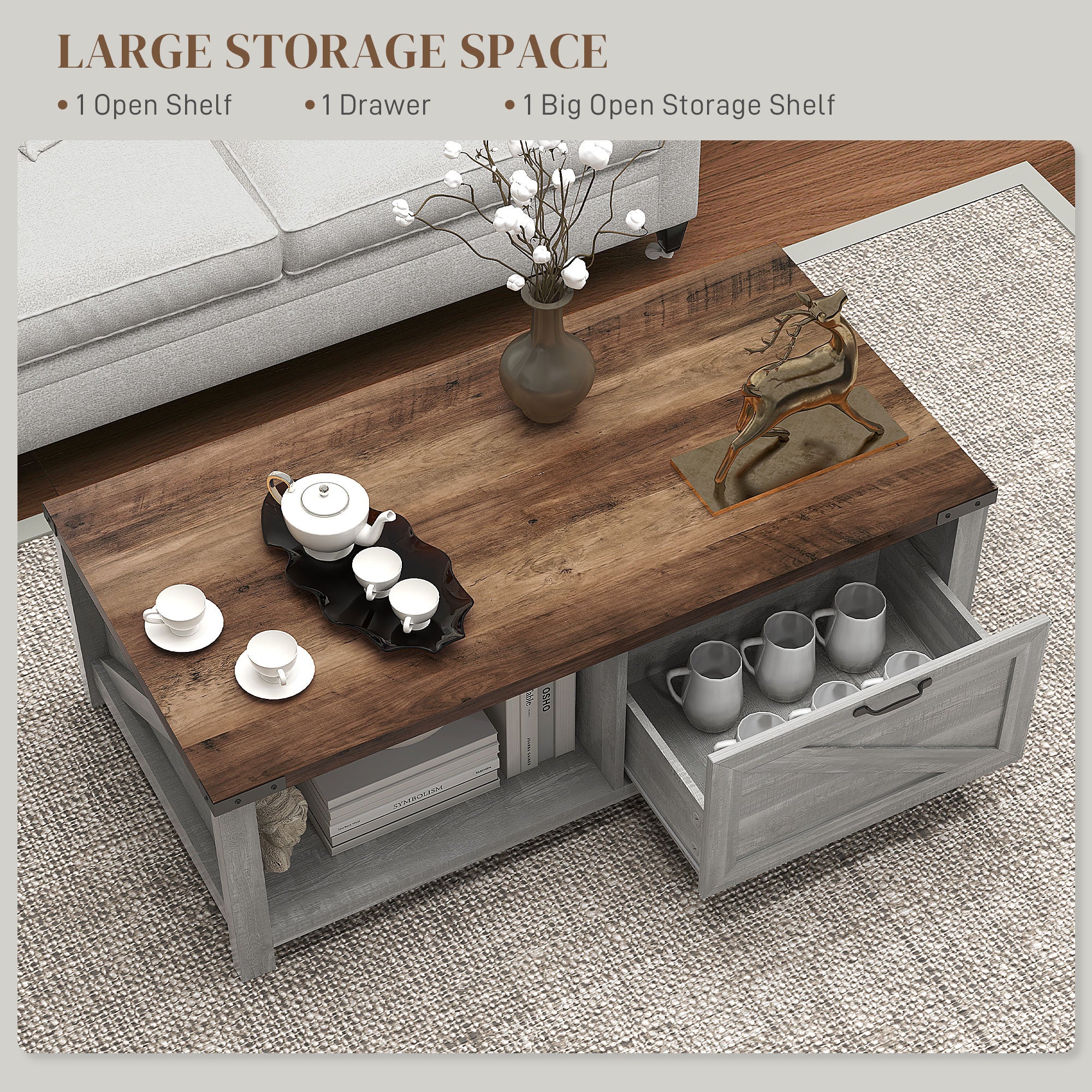 Rustic Wood Drawer Table