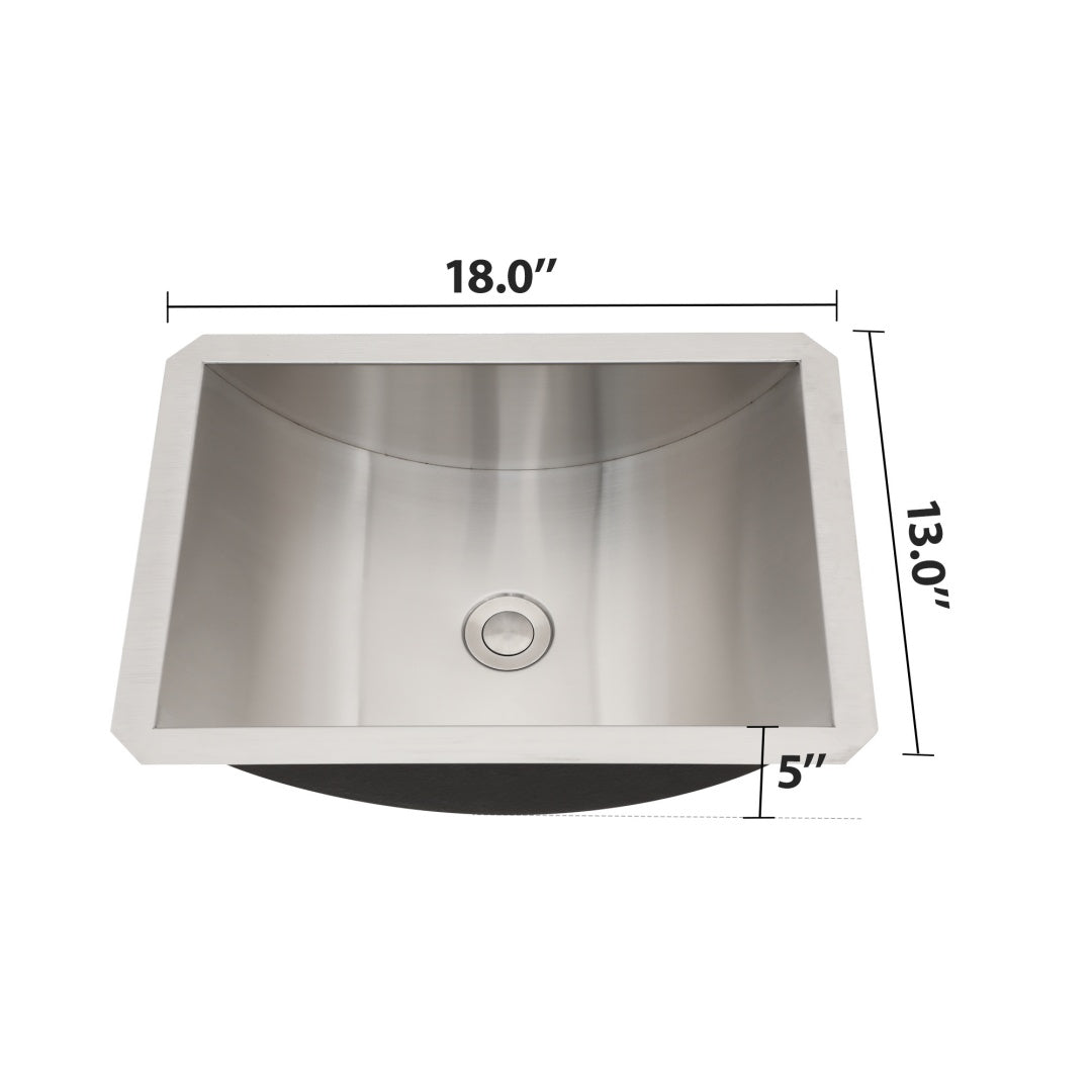 Lavabo de Baño de Montaje Inferior en Acero Inoxidable con Acabado de Níquel Cepillado y Desagüe de Elevación, Fácil de Limpiar, Duradero, Reductor de Ruido