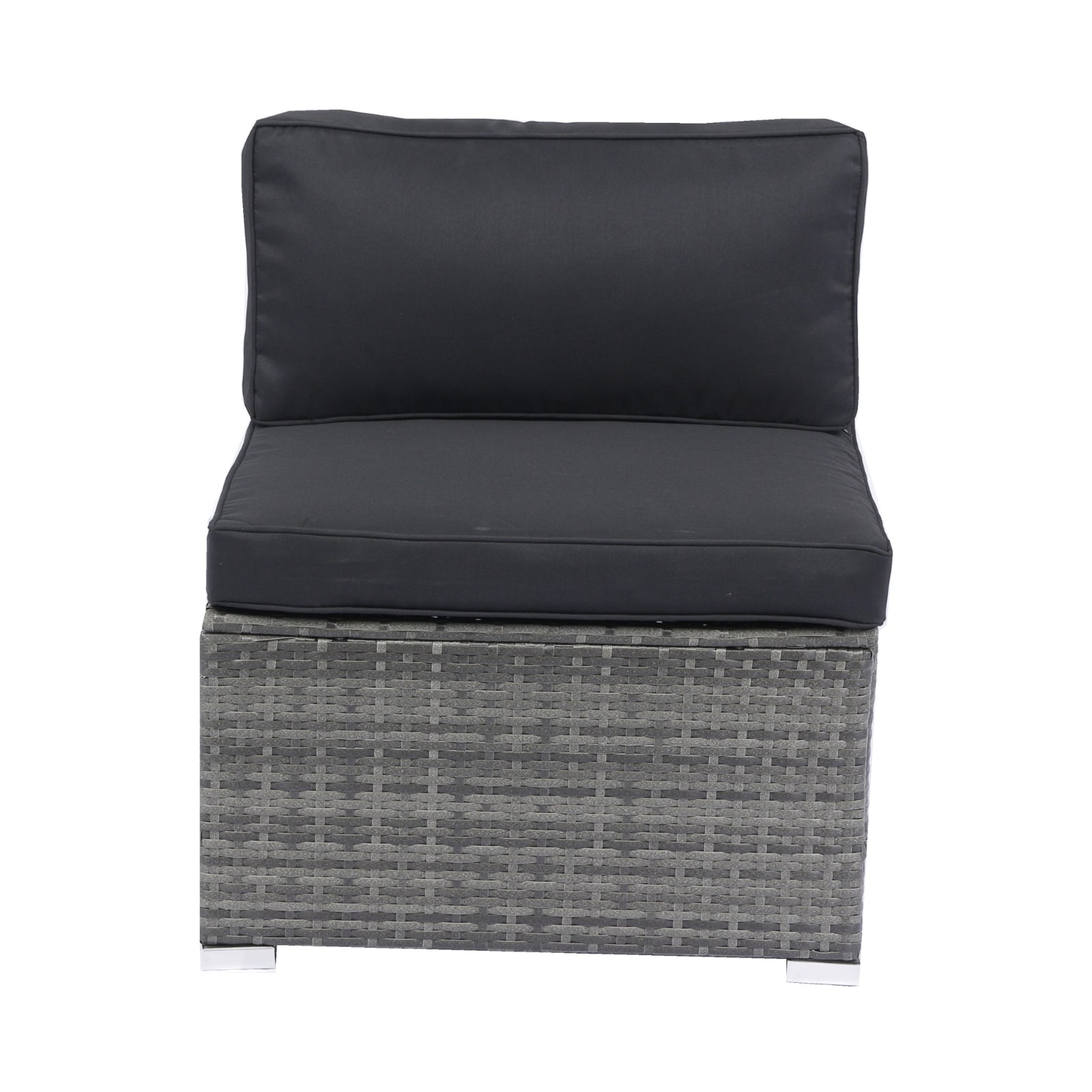 Wicker Rattan Sectional Sofa Retractable Canopy Outdoor