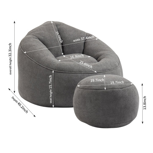 Bedding Bean Bag Sofa Chair High Pressure Foam Bean Bag Chair Material With Padded Foam Padding Compressed Bean Bag With Footrest