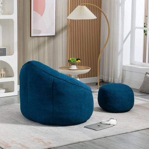 Sillón de Bolas de Frijol para Dormir Silla Sofá de Bolas de Frijol con Espuma de Alta Presión Material de Silla de Bolas de Frijol con Relleno de Espuma Acolchada Bolas de Frijol Comprimidas con Reposapiés