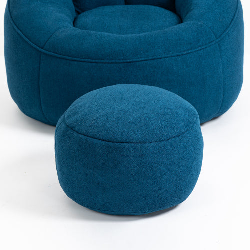 Gray Foam Bean Bag Blue Reading Lounge Style