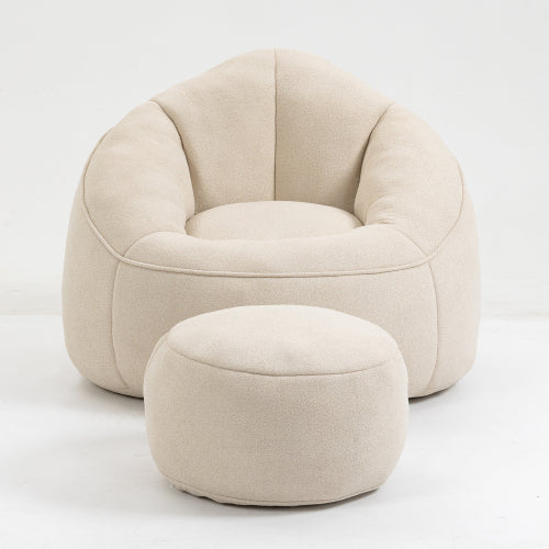 Silla Sofá de Frijol de Colchón Material de Silla de Frijol de Espuma de Alta Presión con Relleno de Espuma Acolchada Silla de Frijol Comprimida con Reposapiés