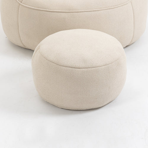 Foam Bean Bag Sofa Chair Beige Bedroom Style