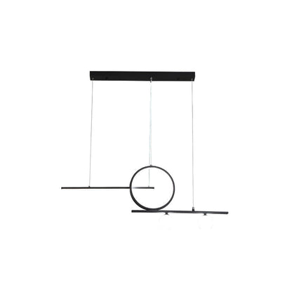 ديكوربايتس™ مصباح تعليق معدني باللونين الأبيض والأسود: تصميم عصري للبار والدائرة، إضاءة جزيرة LED لغرفة الطعام