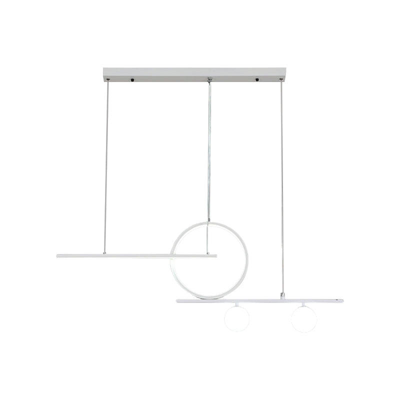 ديكوربايتس™ مصباح تعليق معدني باللونين الأبيض والأسود: تصميم عصري للبار والدائرة، إضاءة جزيرة LED لغرفة الطعام