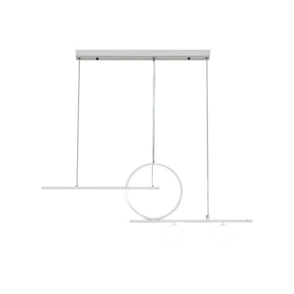 ديكوربايتس™ مصباح تعليق معدني باللونين الأبيض والأسود: تصميم عصري للبار والدائرة، إضاءة جزيرة LED لغرفة الطعام