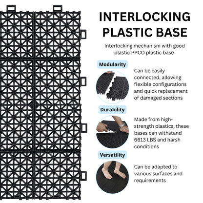 Waterproof Outdoor All-weather Anti Slip Bathroom Black Interlocking Deck