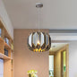 Contemporary Metal Pendant Lamp for Restaurants - Black/Silver Origami Design