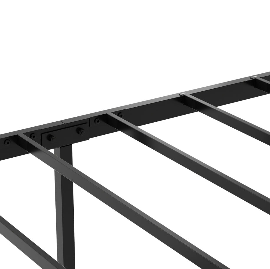 Estructura de Cama de Tamaño Queen, Cabecero con Almacenamiento y Luz LED, Estación de Carga, Sólida y Estable, Sin Ruido