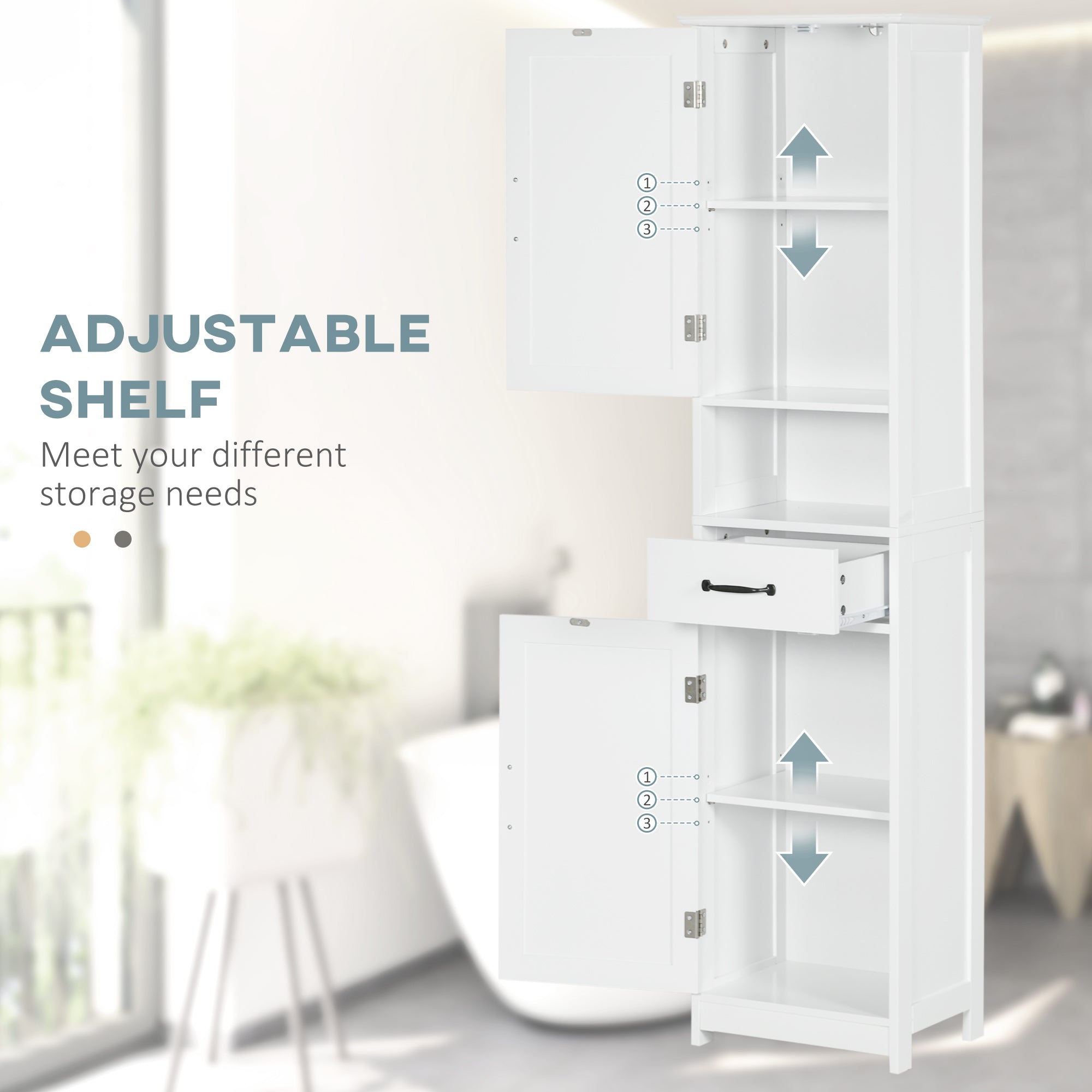 White Corner Bathroom Cabinet