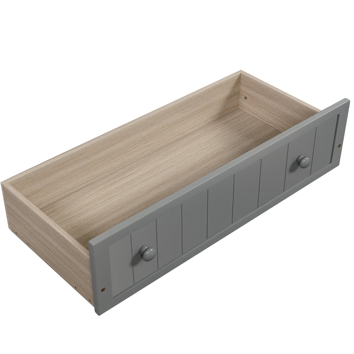 Twin Wooden Daybed With 2 Drawers, Sofa Bed, No Box Spring Needed - Gray