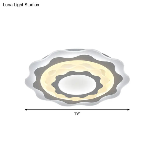 19"/23.5" Acrylic Gear LED Flush Mount Ceiling Light - Simplicity White Fixture