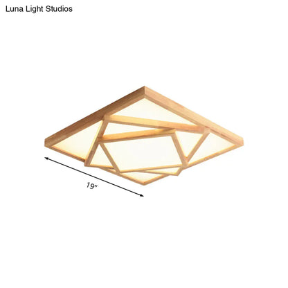 ديكوربايتس™ - مصباح سقف LED خشبي بسيط بعرض ١٩/٢٥/٣١.٥ بوصة، لون بيج، أبيض/دافئ/طبيعي - مصباح مثبت على الحائط
