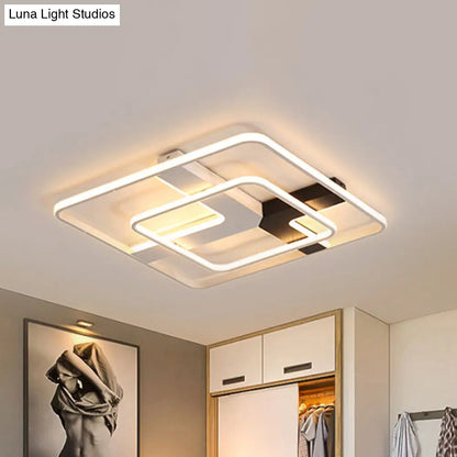 DecorBites™ 19.5"/23.5" Wide Acrylic Square Flushmount LED Ceiling Lamp in White Light