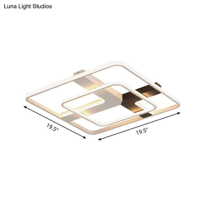 DecorBites™ 19.5"/23.5" Wide Acrylic Square Flushmount LED Ceiling Lamp in White Light