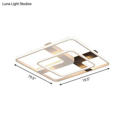 DecorBites™ 19.5"/23.5" Wide Acrylic Square Flushmount LED Ceiling Lamp in White Light