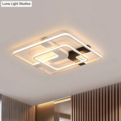 DecorBites™ 19.5"/23.5" Wide Acrylic Square Flushmount LED Ceiling Lamp in White Light