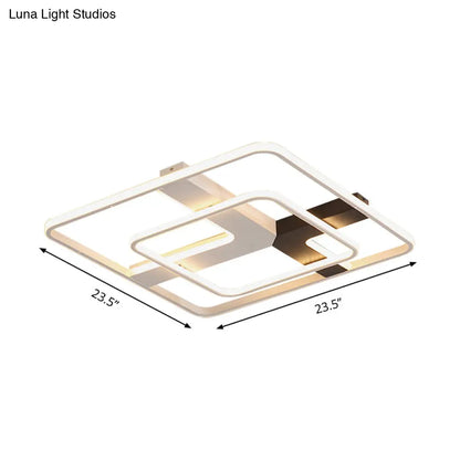 DecorBites™ 19.5"/23.5" Wide Acrylic Square Flushmount LED Ceiling Lamp in White Light