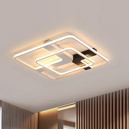 DecorBites™ 19.5"/23.5" Wide Acrylic Square Flushmount LED Ceiling Lamp in White Light