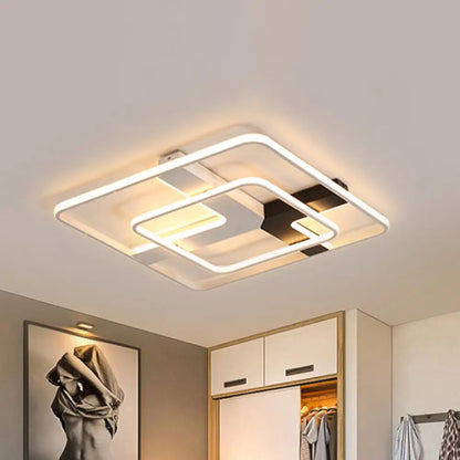 DecorBites™ 19.5"/23.5" Wide Acrylic Square Flushmount LED Ceiling Lamp in White Light