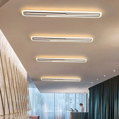 DecorBites™ DecorBites™ 19.5"/23.5" Wide Rectangle Ceiling Light Fixture: Acrylic, Simple Style, Black/White LED Flush Mount Lamp - Remote Control Dimming/White Light