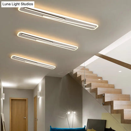 DecorBites™ DecorBites™ 19.5"/23.5" Wide Rectangle Ceiling Light Fixture: Acrylic, Simple Style, Black/White LED Flush Mount Lamp - Remote Control Dimming/White Light