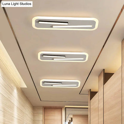 DecorBites™ DecorBites™ 19.5"/23.5" Wide Rectangle Ceiling Light Fixture: Acrylic, Simple Style, Black/White LED Flush Mount Lamp - Remote Control Dimming/White Light