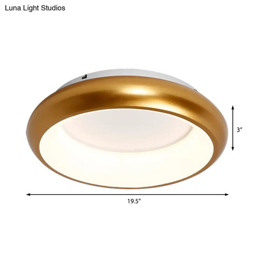 19.5"/25.5" W Macaron Donut Flush Mount LED Lamp in Black/Green/Gold/White