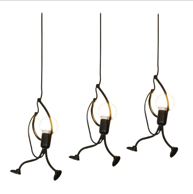 Black Iron Chandelier Round Three-Head Design