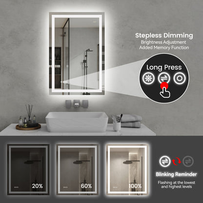 24 Inch X 36 Inch LED Bathroom Mirror