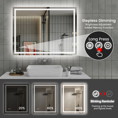 48 Inch X 36 Inch LED Bathroom Mirror