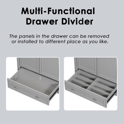 30 Bathroom Vanity With Sink Combo, Multi-functional Bathroom Cabinet With Doors And Drawer, Solid Frame And MDF Board, Grey