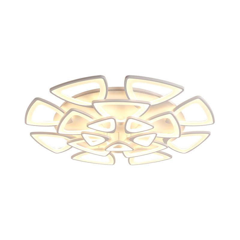 DecorBites™ DecorBites™ Modern Triangle Flower Acrylic Semi Flush Mount Ceiling Lamp - Minimalist Style (5/12/18 Heads) in White