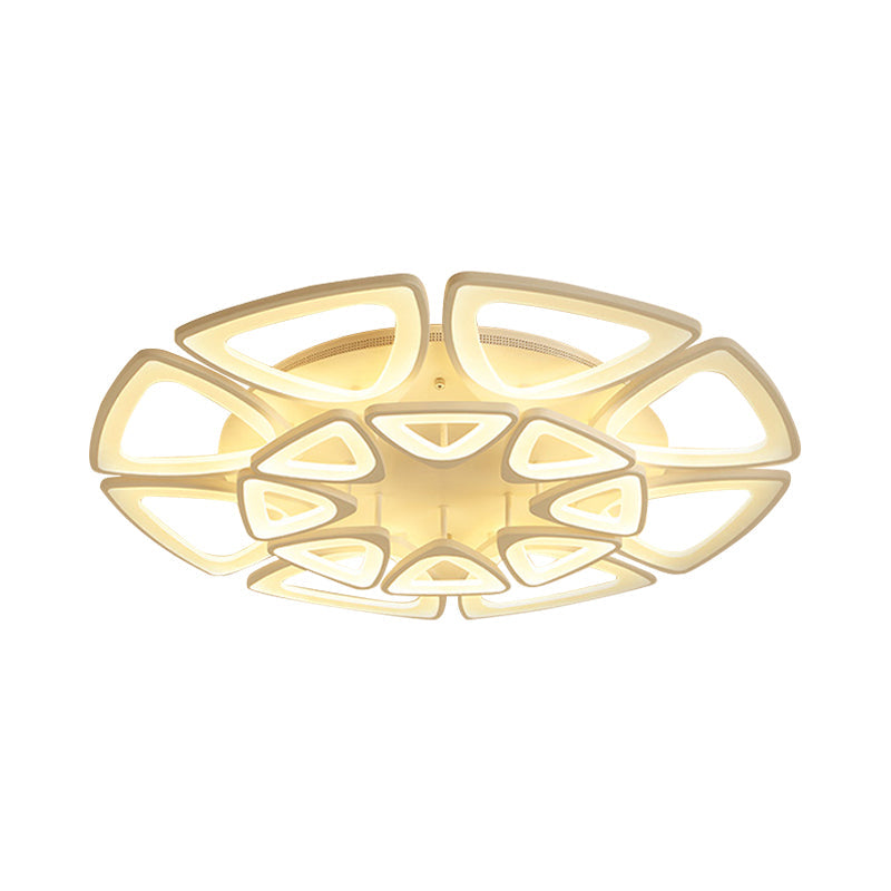 DecorBites™ DecorBites™ Modern Triangle Flower Acrylic Semi Flush Mount Ceiling Lamp - Minimalist Style (5/12/18 Heads) in White