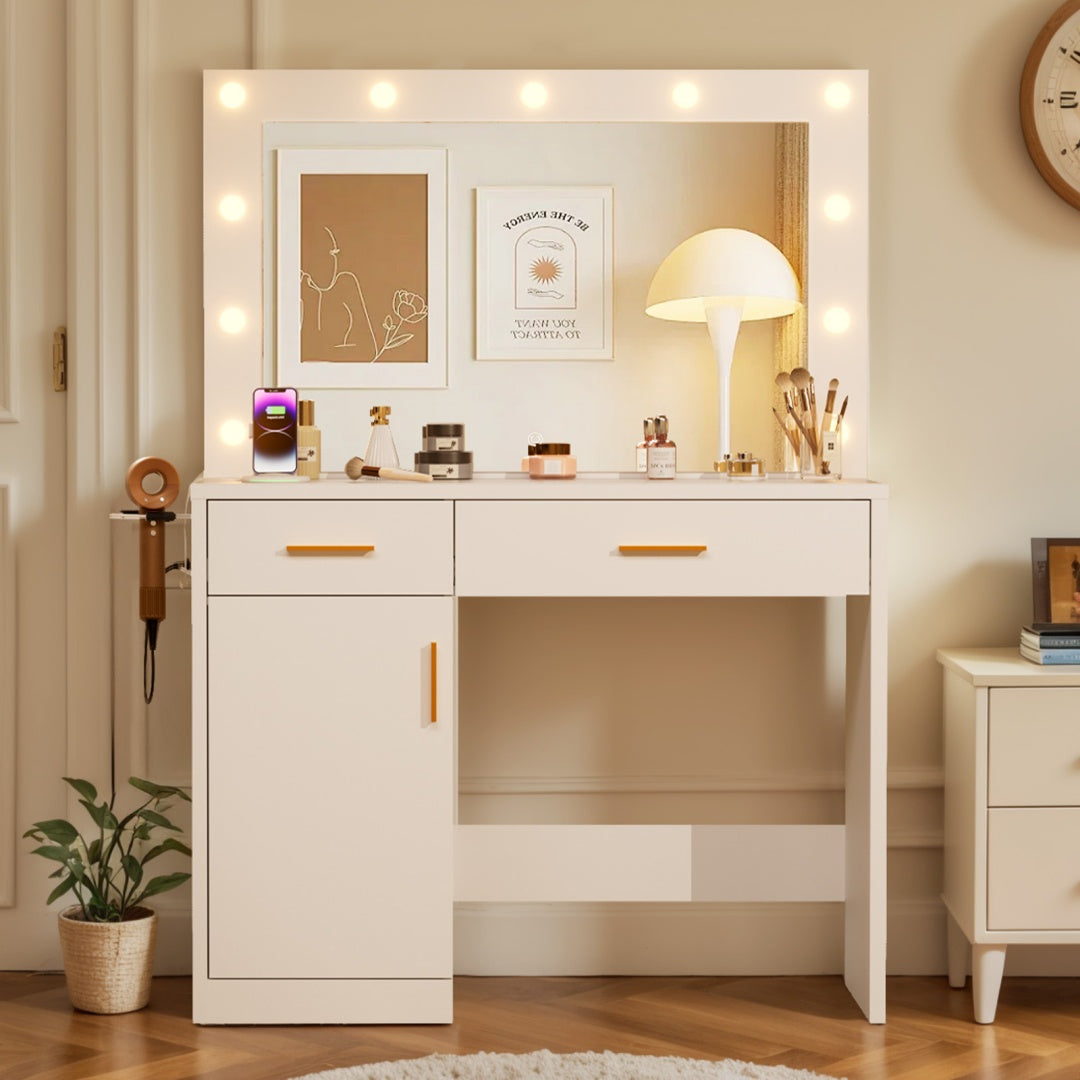 White Vanity Table Mirror