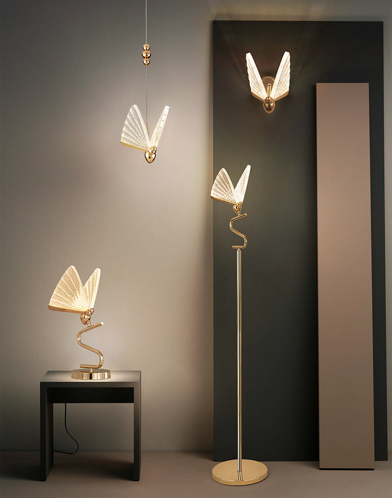 Gold Acrylic Floor Lamp