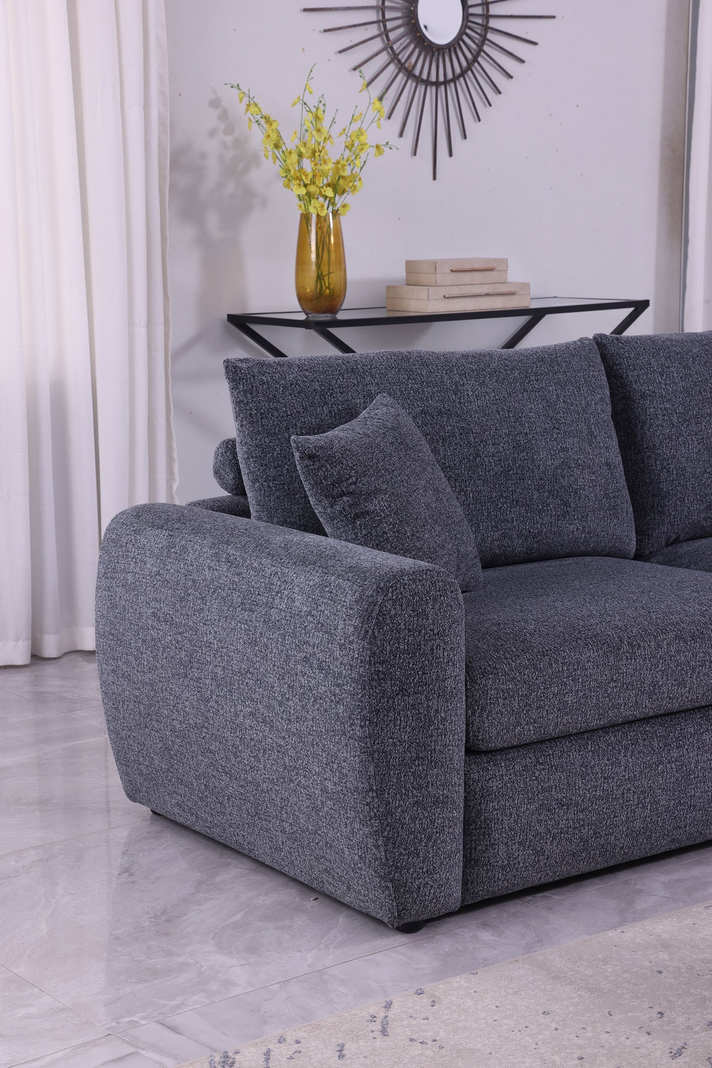 Modern Minimalist Comfortable Fabric GREY Sofa