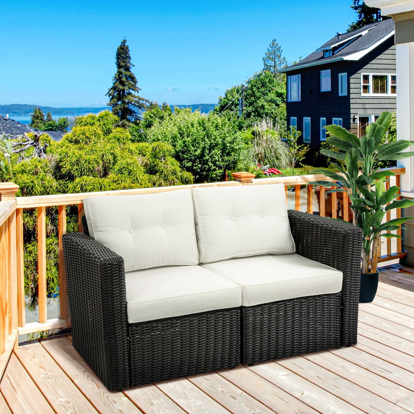 2 Piece Patio Corner Sofa Set