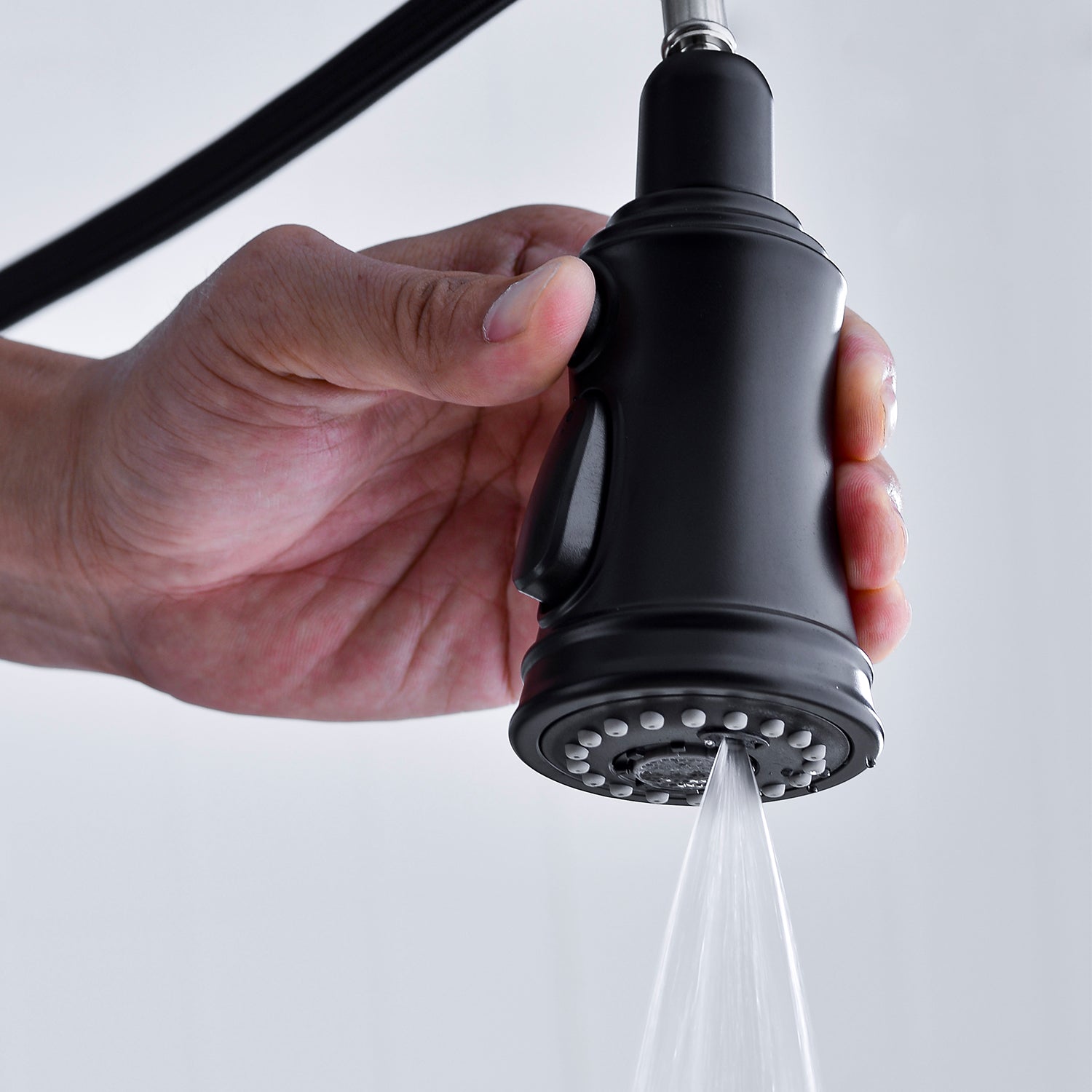 Matte Black Dual-Handle Kitchen Faucet