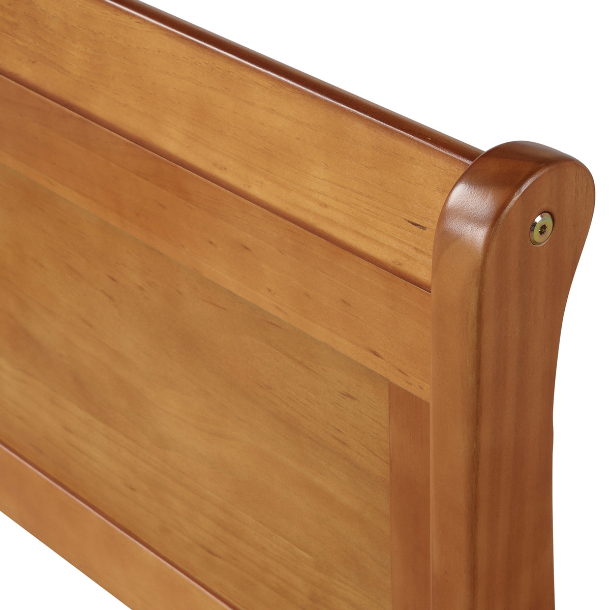 Holz-Plattform-Twin-Bettgestell, Schlitten-Design mit Kopf- und Fußteil, Holz-Latten