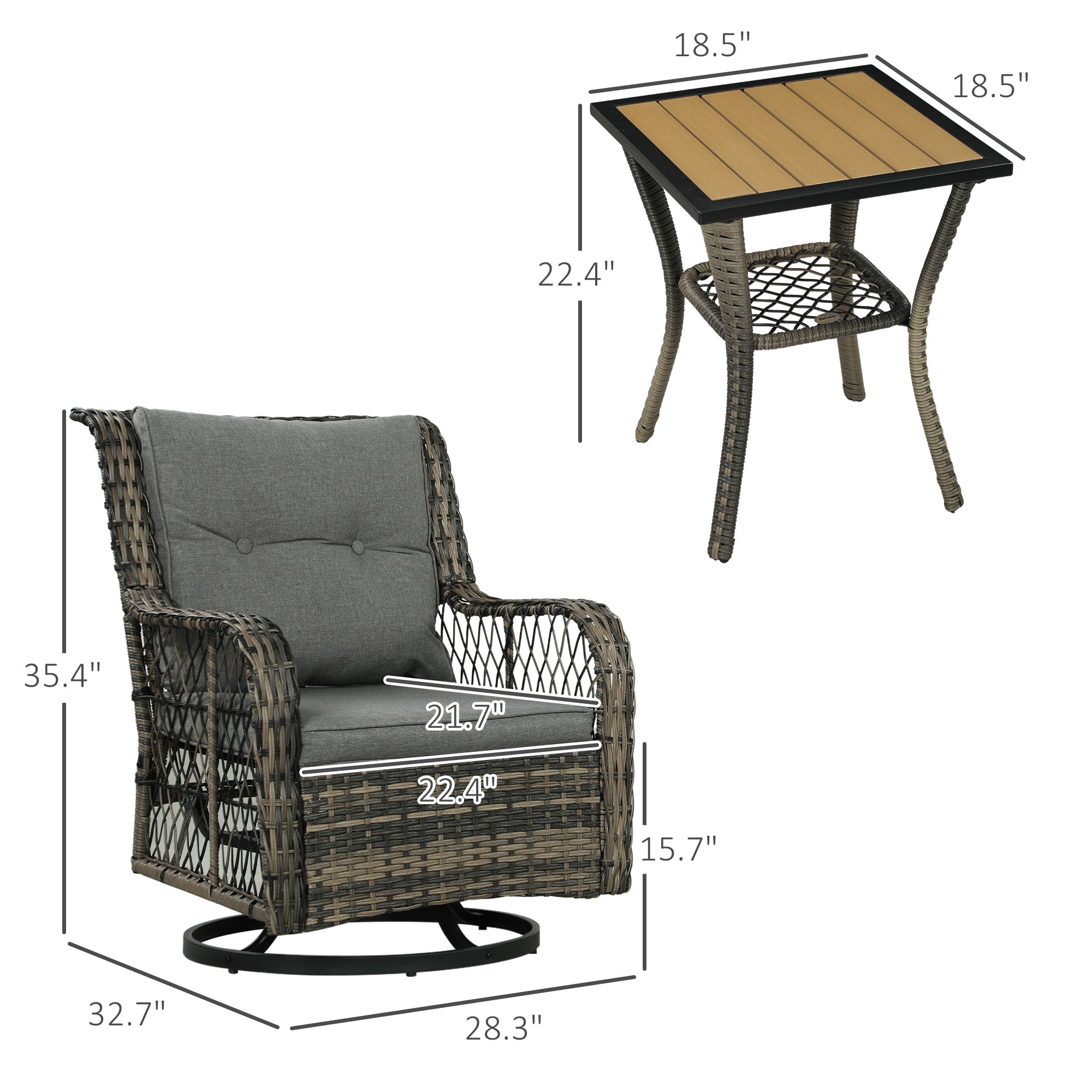 Three-Piece Patio Bistro Set
