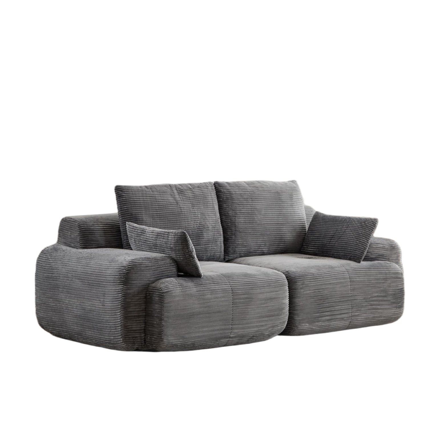 Sofá Comprimido de Espuma de Memoria Moderna, Sofá Seccional Grande de 2 Plazas para Sala de Estar, Sofá Seccional Modular Nube Amigable con Mascotas, Tela de Pana, Loveseat Extra Profundo, Sin Ensamblaje Requerido, Gris