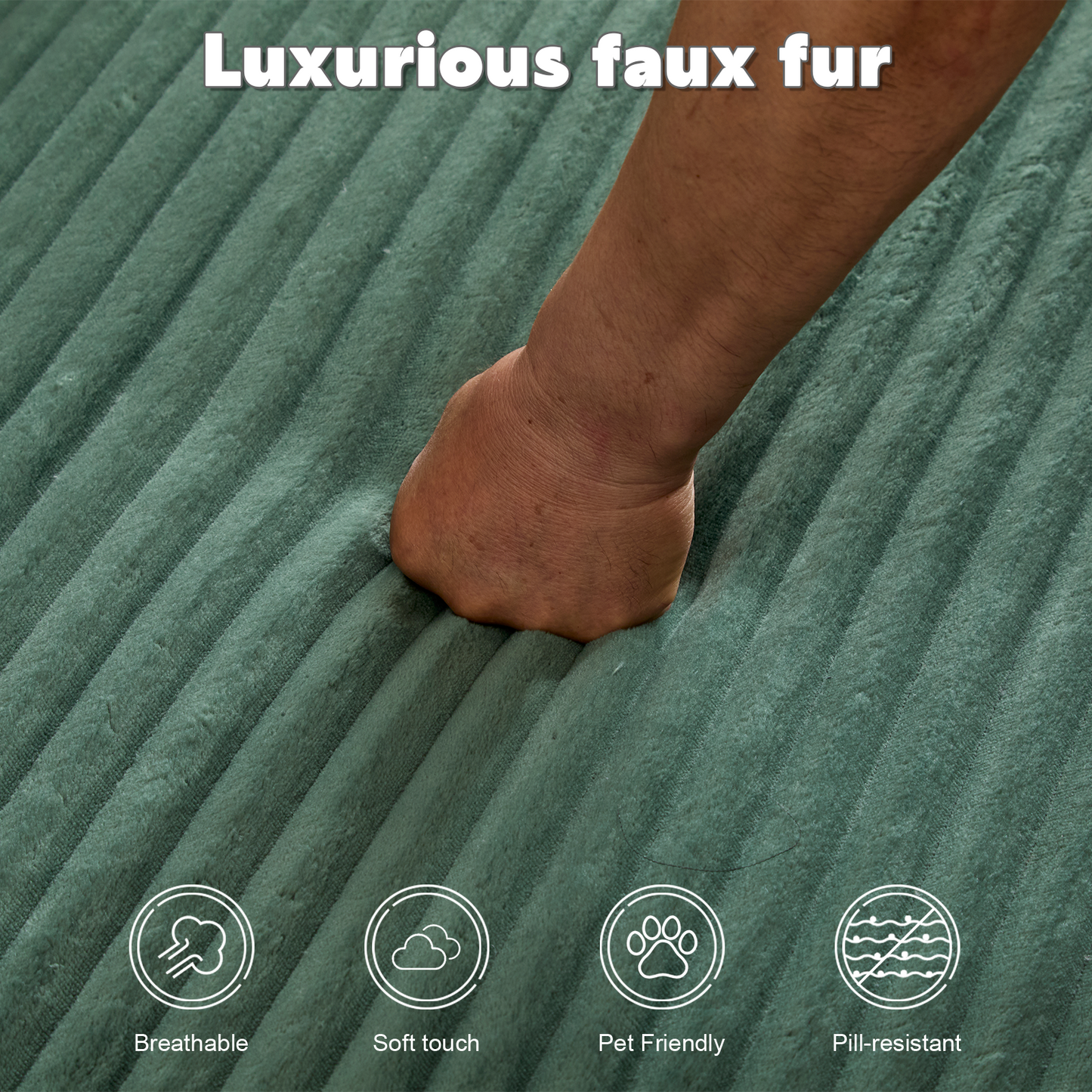 Oversized Chaise Lounge Chair Cozy Cloud Couch, Modern Plush Corduroy Upholstered Sleeper Sofa Daybed With 3 Throw Pillows And Wide Armrest For Living Room, No Assembly Required,Green